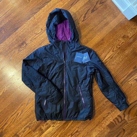 NWT Lands' End Black/Purple F(X) Primaloft Jacket — Size Medium - Picture 1 of 13